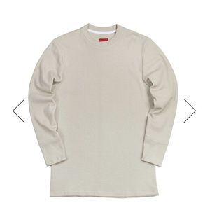 Killion cream waffle knit long sleeve shirt